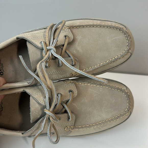 Orvis Cream Leather Topsider Boat Shoes Size 9.5 - Picture 12 of 16